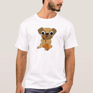 AB- Pug-speelsaxofone-Cartoon T-shirt