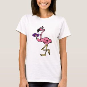 AB- Roze Flamingo met een Paars Daisy T-shirt