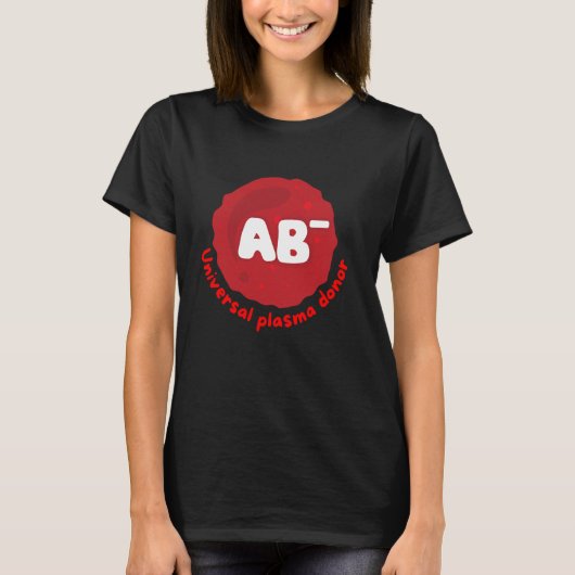 AB-, universele plasmadonor, bloeddonatie T-shirt (Voorkant)