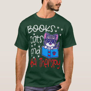 ABA Autism Therapist Cat mam Papa Eigenaar Boek Lo T-shirt