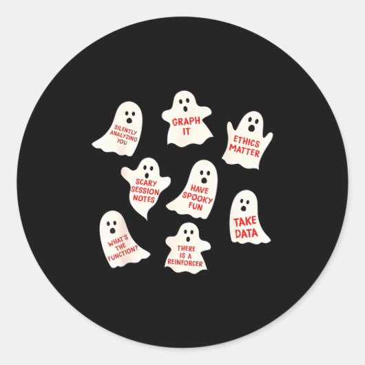 Aba Halloween Behavior Fall Applied Behavior Ysis  Ronde Sticker (Voorkant)