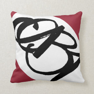 ABA® Pillow (zwart op wit, rood) Kussen