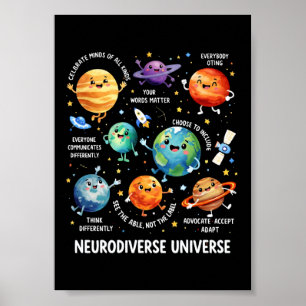 ABA Therapeut Autisme Bewustzijn Neurodivers Unive Poster