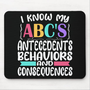 ABA Therapist Gift ABCs Behavior Analyst Autism Muismat
