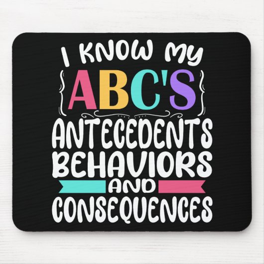 ABA Therapist Gift ABCs Behavior Analyst Autism Muismat (Voorkant)