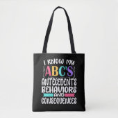 ABA Therapist Gift ABCs Behavior Analyst Autism Tote Bag (Voorkant)