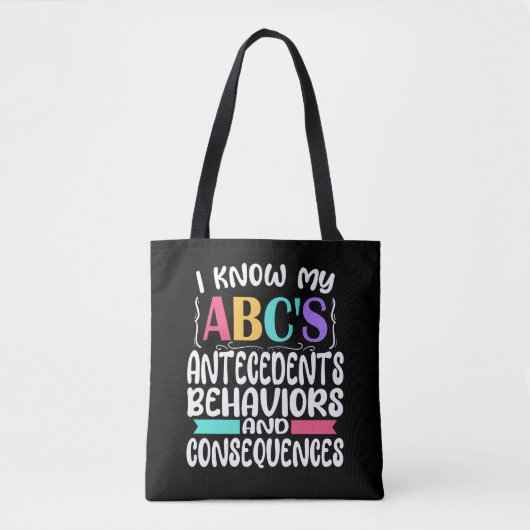 ABA Therapist Gift ABCs Behavior Analyst Autism Tote Bag (Voorkant)