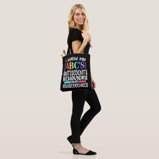 ABA Therapist Gift ABCs Behavior Analyst Autism Tote Bag (Op model)