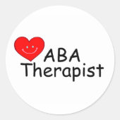 ABA Therapist (hart) Ronde Sticker (Voorkant)