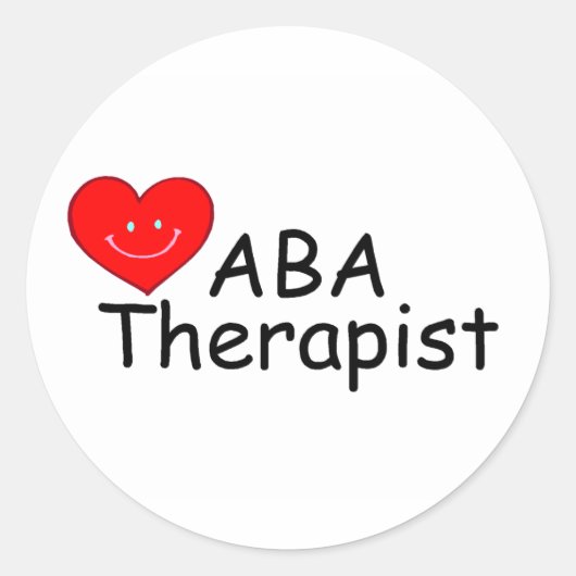 ABA Therapist (hart) Ronde Sticker (Voorkant)