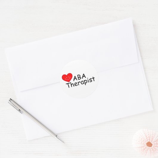 ABA Therapist (hart) Ronde Sticker (Envelop)