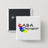 ABA Therapist (PP) Vierkante Button 5,1 Cm (Voorkant /achterkant)