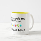 ABA Therapisten zijn speciale mensen... Tweekleurige Koffiemok (Voorkant rechts)