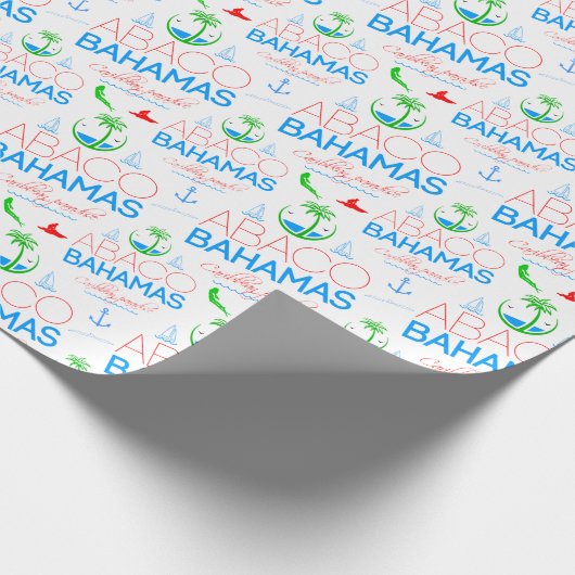 Abaco, Bahamas kleurrijke tekst en Afbeeldingen pa Cadeaupapier (Hoek)