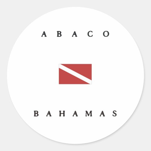 Abaco Bahamas Scuba Dive Flag Ronde Sticker (Voorkant)