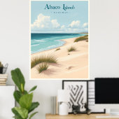 Abaco-eilanden, Bahama's – Kustduinen Vintage Poster (Thuiskantoor)