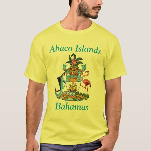 Abaco-eilanden, Bahama's met wapenschild T-shirt (Voorkant)