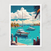 Abaco Island Bahama vintage reisillustratie Briefkaart (Voorkant)