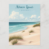 Abaco Islands, Bahamas – Coastal Dunes Vintage Briefkaart (Voorkant)