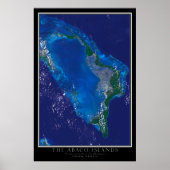 Abaco Islands Bahamas van Space Satellite Map Poster (Voorkant)