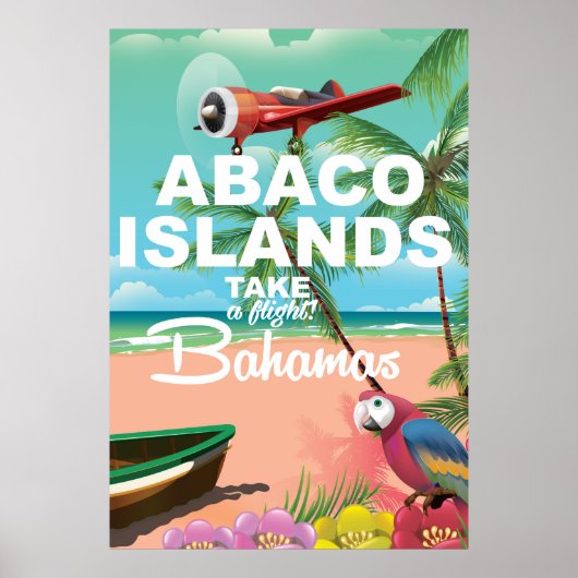 Abaco Islands strand vakantieposter Poster (Voorkant)