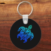 Abaco Tribal Sea Turtle Bahamas Beach Vacation  Sleutelhanger (Voorkant)