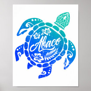 Abaco Tribal Sea Turtle Bahama's strandvakantie Poster