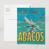 Abacos-eilanden vintage reisposter briefkaart (Voorkant / Achterkant)