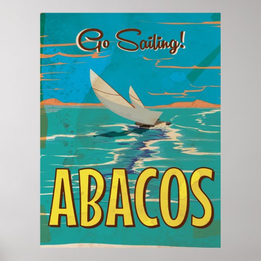 Abacos-eilanden vintage reisposter poster (Voorkant)