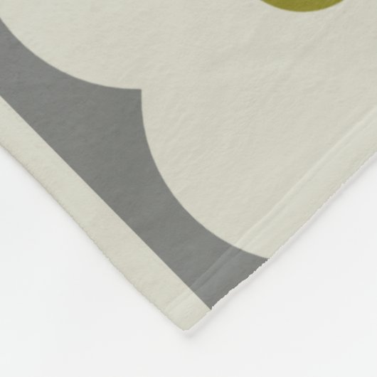 Abacus Bloem en klein steelpatroon wit & Grijs Fleece Deken (Hoek)