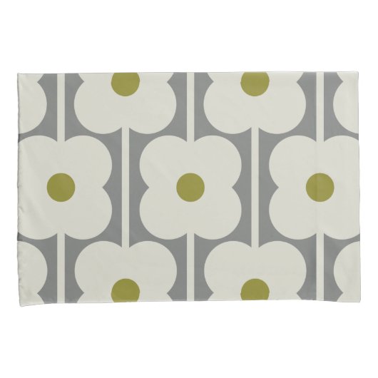 Abacus Bloem en kleine stengelpatroon Kussensloop (Voorkant-Rechts)