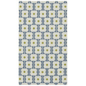 Abacus Bloem Gesmokkelde Kant Wit en Blauw Tafelkleed (Voorkant)