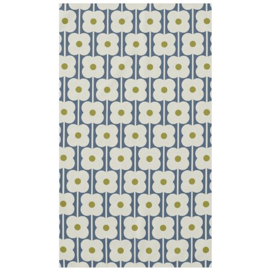 Abacus Bloem Gesmokkelde Kant Wit en Blauw Tafelkleed (Voorkant)