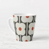 Abacus Bloem Tomaat Rood Raster Patroon Latte Mok (Linkerhoek)