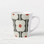 Abacus Bloem Tomaat Rood Raster Patroon Latte Mok (Rechts)