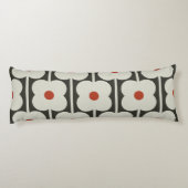 Abacus Bloem Tomaat Rood Raster Patroon Lichaamskussen (Achterkant)