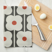 Abacus Bloem Tomaat Rood Raster Patroon Theedoek (Quarter Fold)