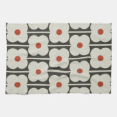 Abacus Bloem Tomaat Rood Raster Patroon Theedoek (Horizontaal)