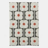 Abacus Bloem Tomaat Rood Raster Patroon Theedoek (Verticaal)