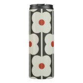 Abacus Bloem Tomaat Rood Rasterpatroon Thermosbeker (Achterkant)