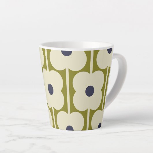 Abacus Flower Lined Eyelet Olive and Blue Latte Mok (Rechterhoek)