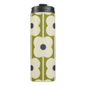 Abacus Flower Lined Eyelet Olive and Blue Thermosbeker (Voorkant)