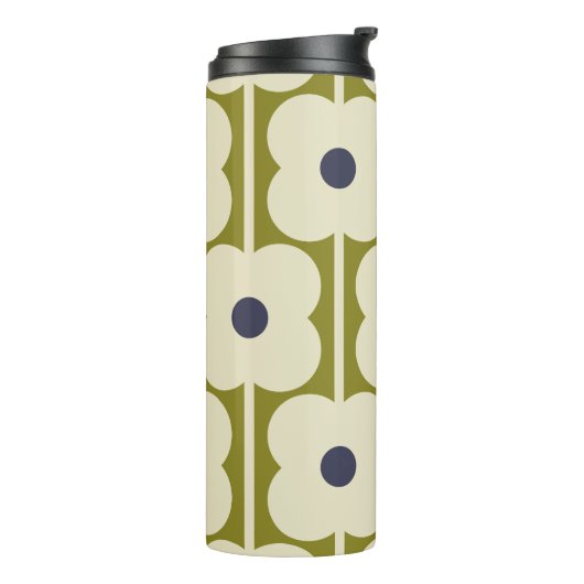 Abacus Flower Lined Eyelet Olive and Blue Thermosbeker (Gedraaid links)