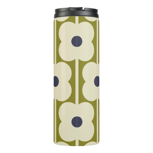 Abacus Flower Lined Eyelet Olive and Blue Thermosbeker (Achterkant)