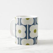 Abacus Flower Lined Eyelet Wit en Blauw Koffiemok (Voorkant links)