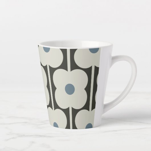 Abacus Flower Powder Blue - hedendaagse charme Latte Mok (Rechts)