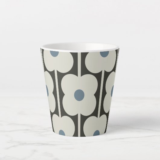 Abacus Flower Powder Blue - hedendaagse charme Latte Mok (Voorkant)