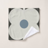 Abacus Flower Powder Blue - Retro eigentijds Bad Handdoek (Wasdoekje)