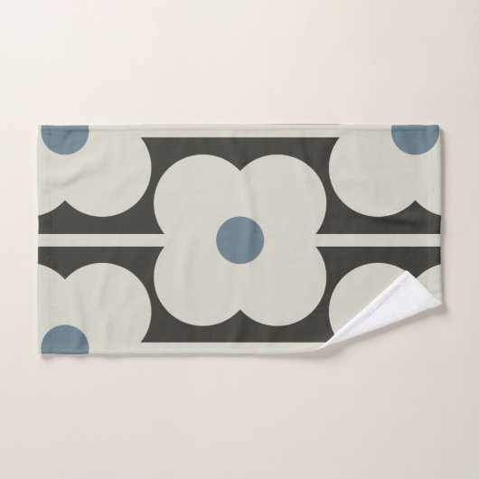 Abacus Flower Powder Blue - Retro eigentijds Bad Handdoek (Handdoek)