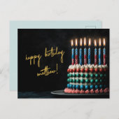 Abacus verjaardagstaart met kaarsen briefkaart (Voorkant / Achterkant)